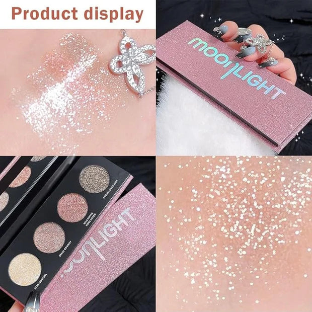 4 Colors Highlight Pink-Purple Eyeshadow Palette, SHANY Cosmetics