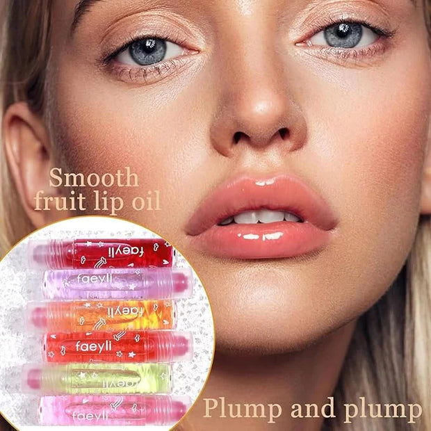 6PCS Roll On Lip Gloss Set, Fruity Flavors Moisturizing Lip Oil,Kids Lip care,Transparent Plumping Lip Gloss,Kid Friendly,...