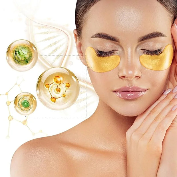 24K Gold Eye Mask (120PCS) – Gold Eye Patches for Puffy Eyes & Dark Circles, 24K Gold Under Eye Masks for Dark Circles and...