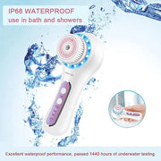 Face Scrubber Exfoliator,Facial Cleansing Brush Rechargeable IPX7 Waterproof with 5 Brush Heads,Electric Face Spin Brush f...