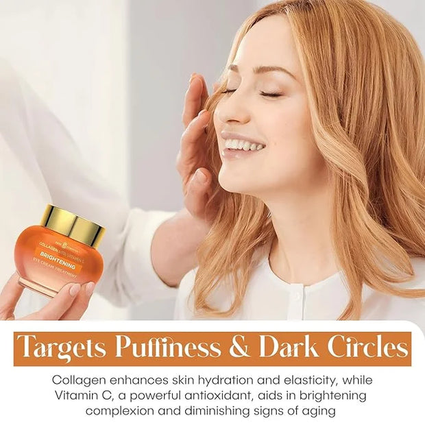 Collagen & Vitamin C Eye Cream - Hydrates, Reduces Puffiness & Dark Circles - Dermatologist Tested, Korean Skin Care for A...