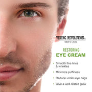 Viking Revolution Men's Eye Cream - Natural Anti-Aging, Dark Circle Treatment, Reduces Puffiness & Crowsfeet - 6ml - Produ...