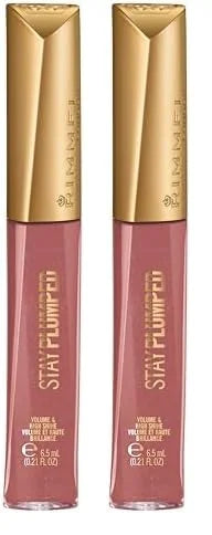 Rimmel Stay Plumped Lip Gloss, 210 1999, Pack of 2 - Product Image
