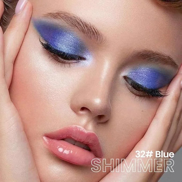 evpct Blue Shimmer Cream Eye Shadow Brightener Sticks Set for Eyes, Blue Shimmery Pencil Eye shadow Applicator Stick Pen P...