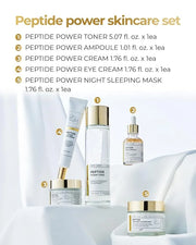BOM COSMETICS A Set of Peptide Power Skincare With 5 Kinds of Items (Toner, Ampoule, Cream, Eye Cream, Sleeping Mask), 24K...