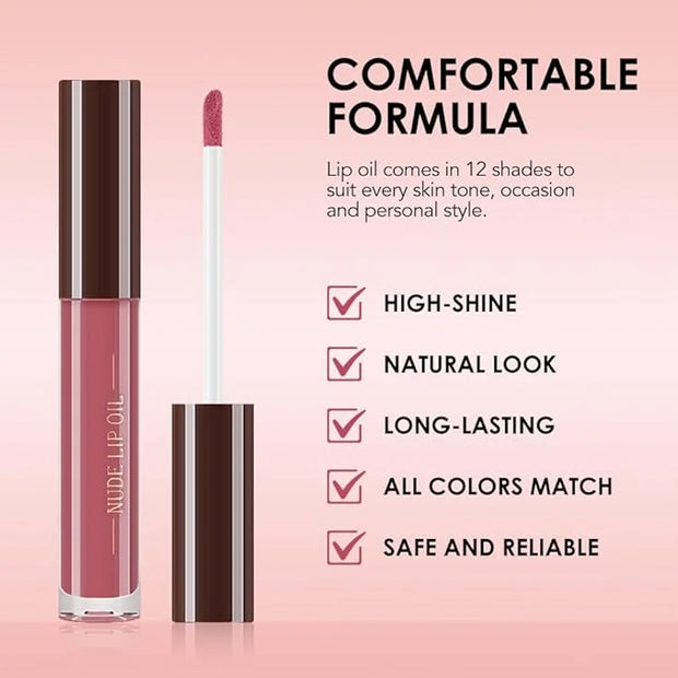 Hydrating Lip Glow Oil, Plumping Lip Oil, Tinted Lip Plumper Gloss,Younger-Looking Lips | Nourishing Long Lasting Non-Stic...