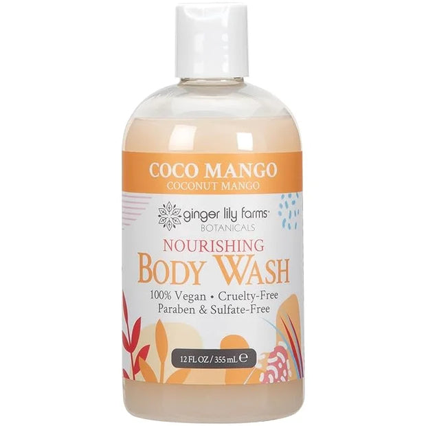 Ginger Lily Farms Botanicals Nourishing Body Wash, Coco Mango, 100% Vegan & Cruelty-Free, Coconut Mango Scent, 12 Fl Oz - ...