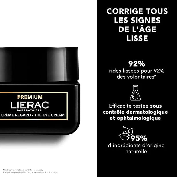 Lierac Eye Cream - Dark Circles Under Eye Treatment - Reduces puffiness and bags - Regard Absolu - 15ml - Product Image