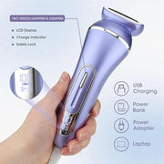 Electric Shavers for Women, 7 in 1 Hair Removal Kit with Epilator Bikini Trimmer Face Razor Body Brush Face Massager Foot ...