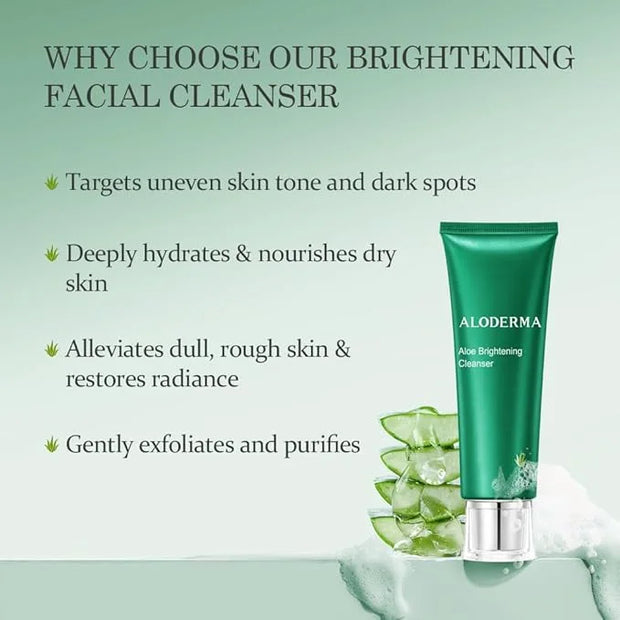 Aloderma Essential Aloe Brightening Skin Care Set - 4 Pieces - Gel, Cleanser, Toner, Cream - Product Image