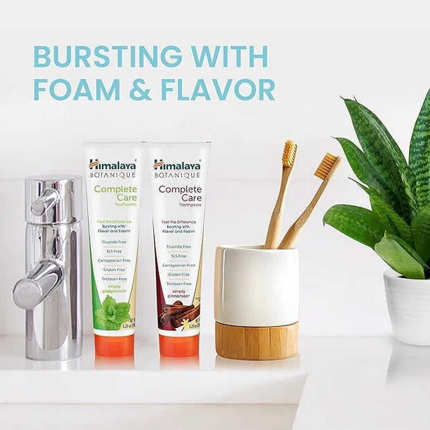 Himalaya Botanique Complete Care Toothpaste, Peppermint and Cinnamon - Fluoride Free Toothpaste for Clean Teeth & Fresh Br...