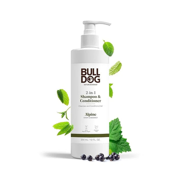 Bulldog Mens Skincare and Grooming 2-in-1 Shampoo and Conditioner, Alpine, 12 Fluid Ounces - Product Image