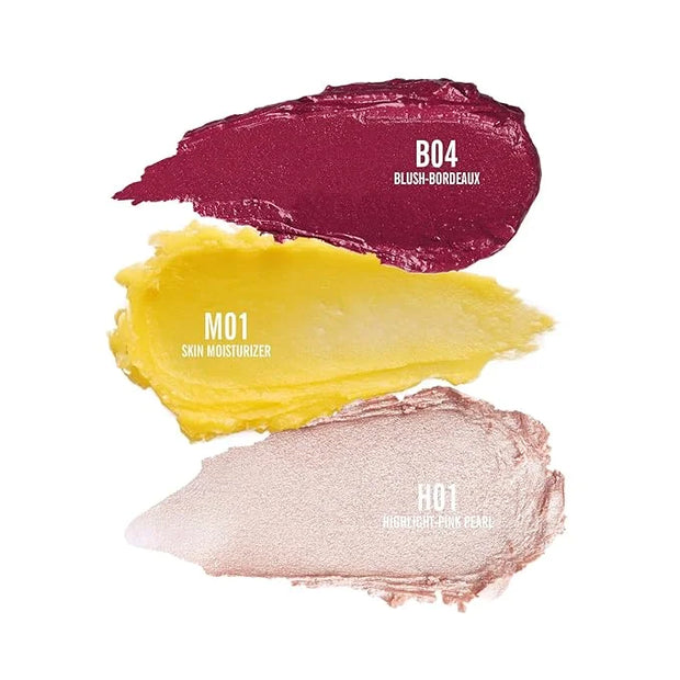 KIMUSE Cosmetics Multi Stick Trio, Cream Blush Stick, Highlighter Stick & Moisturizer, 3 Pack Makeup Sticks for Older Wome...
