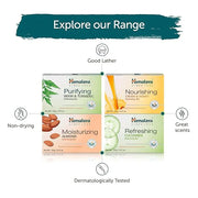 Himalaya Cleansing Bar Soaps Variety Pack, Neem & Turmeric, Almond, Cream & Honey and Cucumber, 4.41 oz, 12 Pack - Product...