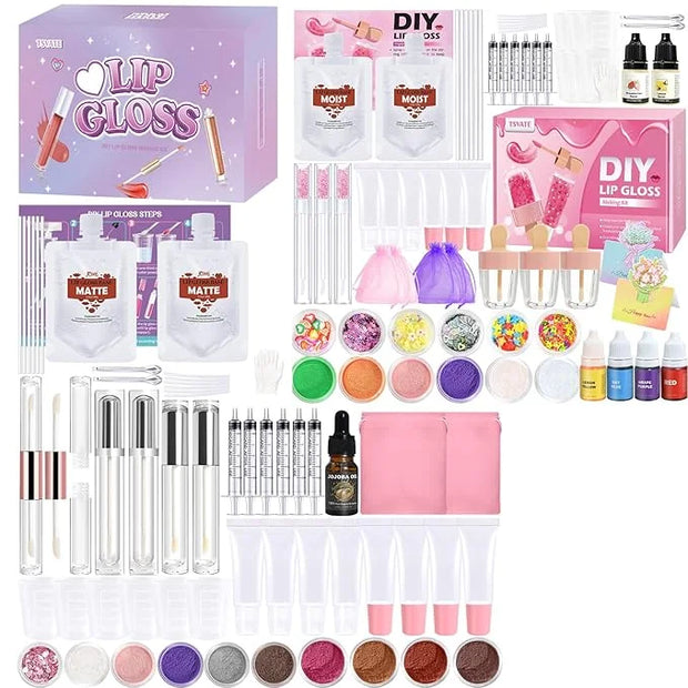 Lip Gloss Making Kit, Make Your Own Lip Gloss Kit, DIY Lip Gloss Making Supplies, Moisturizing Glitter Lip Kit Lipgloss Ma...