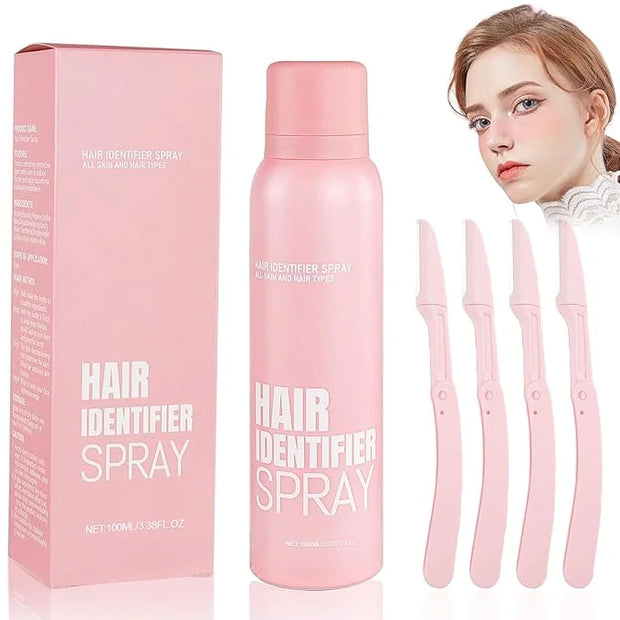 Hair Identification Spray for Facial Shaving - Removes hair and dead skin, Women's Facial Shaving Powder Spray - Moisturiz...