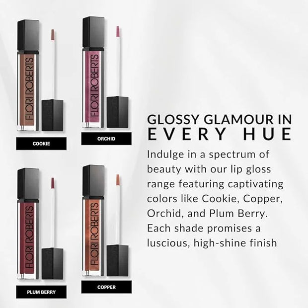 Flori Roberts Mineral Base Lip Shine, Vibrant Lip Gloss Makeup for Women of Color or Deeper Skin Tones, Non-Sticky, Long W...