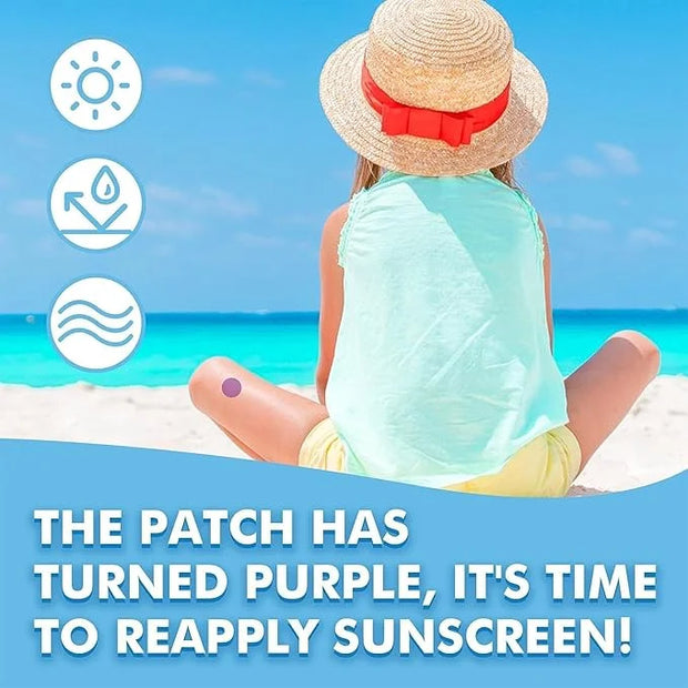 48Pcs White UV Stickers for Sunscreen,Sun Cream Stickers to Reapply,Waterproof UV Detection Stickers,UV Detection Reminder...