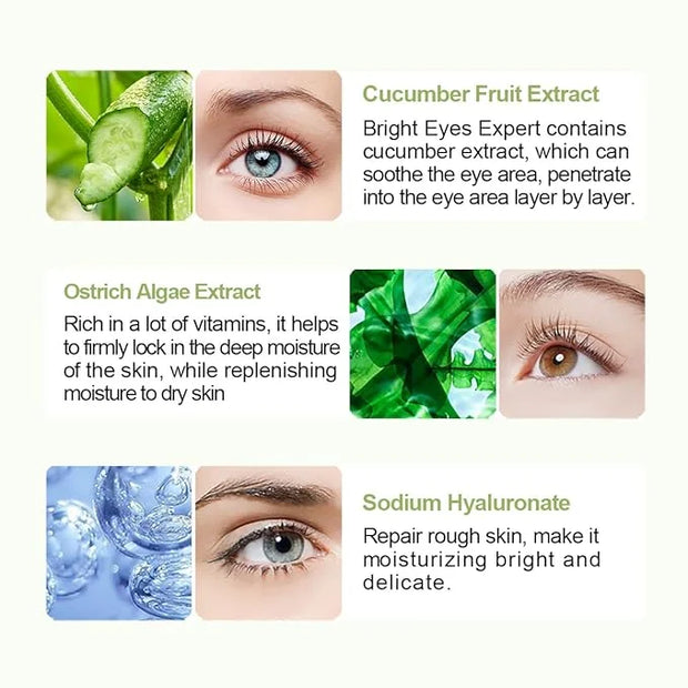 12Pcs Under Eye Patches for Dark Circle, Cucumber Moisturizing Hyaluronic Acid Eye Mask, Crystal Angle Wings Mask, Hrydrat...