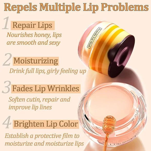 Watermelon Sleeping Lip Mask,Bee Lip Balm Care(Watermelon)