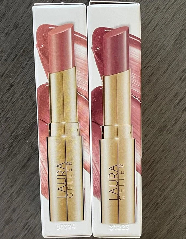 LAURA GELLER NEW YORK Jelly Balm Moisturizing Tinted Lipstick Duo, Hydrating Hydrating Vitamin E - Semi-Shine Finish |Tint...
