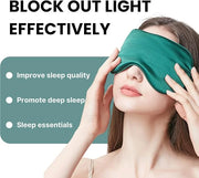 Silk Satin Sleeping Eye Mask, Dark Green Sleep Eye Mask Night Blindfold for Women and Men, Soft Breathable Blackout Eyesha...