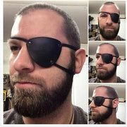 1 Pair Retro Single Eye Patch - Black Eye Patches - PU Leather Pirate Eye Patch Cover Adjustable Medieval Steampunk Blindf...