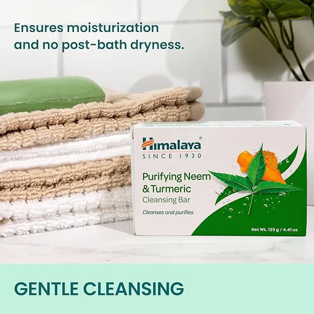 Himalaya Purifying Neem & Turmeric Cleansing Bar for Clean and Healthy Looking Skin, Free from Parabens, SLS and Phthalate...