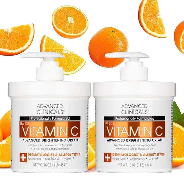 Advanced Clinicals Vitamin C Cream Visibly Brightening Body Lotion | Vitamin C Moisturizer Skin Care Body Cream For Women ...
