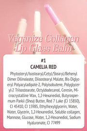 self beauty Veganize Collagen Lip Glass Balm - Hydrating Lip w/Hyaluronic Acid - Vegan Korean Lip Balm Moisturizing Lip Ca...