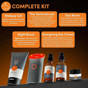 Dogface Men's Skincare Set- Technobrush, Electric Facial Brush, Wakeup Gel Face Wash to Hydrate Skin, Day Boom, Night Boos...