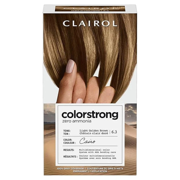Clairol ColorStrong Permanent Zero Ammonia Hair Dye, 6.3 Light Golden Brown - Cairo Hair Color, Pack of 1 - Product Image
