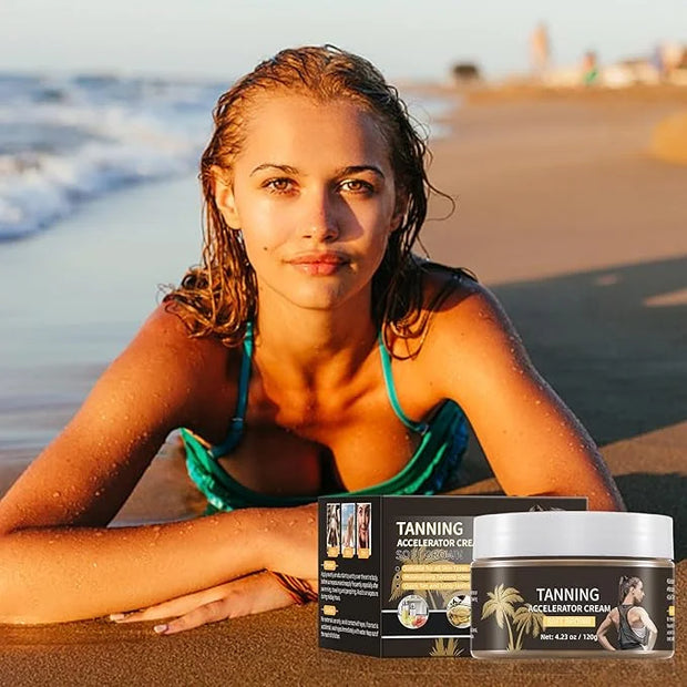 Tanning Accelerator Cream For Faster Tanning, 120g Tanning Cream, Brown Tanning Cream, Achieve Natural Tan Skin, Self Tann...