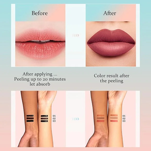 Peel Off Lip Liner Stain – Velvet Lip Glkoss Long-Lasting, Moisturizing & Non-Sticky Matte Lip Lacquer, Pigmented, Smudge-...