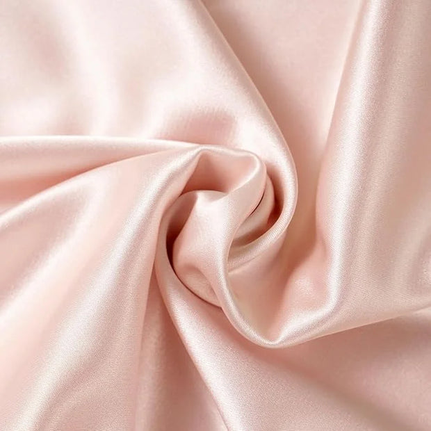 Vegan Silk Sleep Set, Silky Pillowcase with Large Scrunchie and Eye Mask for Hair and Skin, Self Care Essential Satin Nigh...