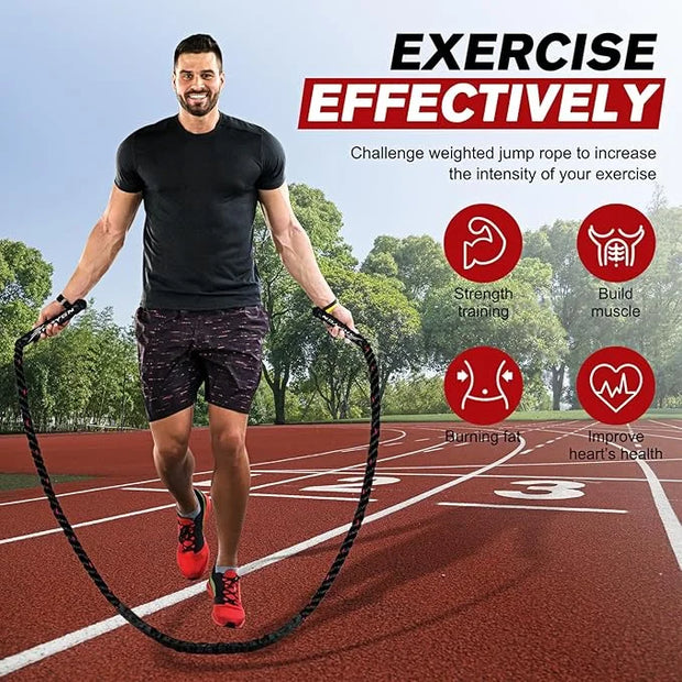 Jump Rope, Weighted Jump Ropes for Men women, 2.8lb 3.8lb 3.8lb 5lb 5lb Heavy - Product Image