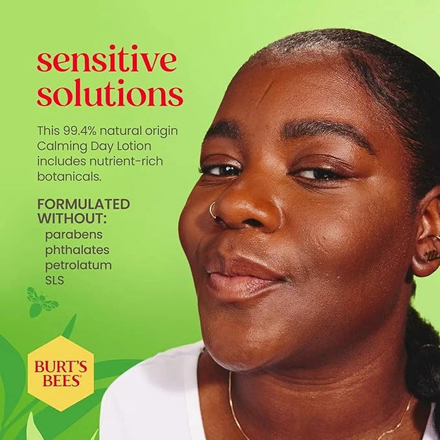 BURTS BEES SPF 30 Calming Day Face Lotion With Aloe and Rice Milk for Sensitive Skin, Sunscreen Face Lotion Soothes Rednes...