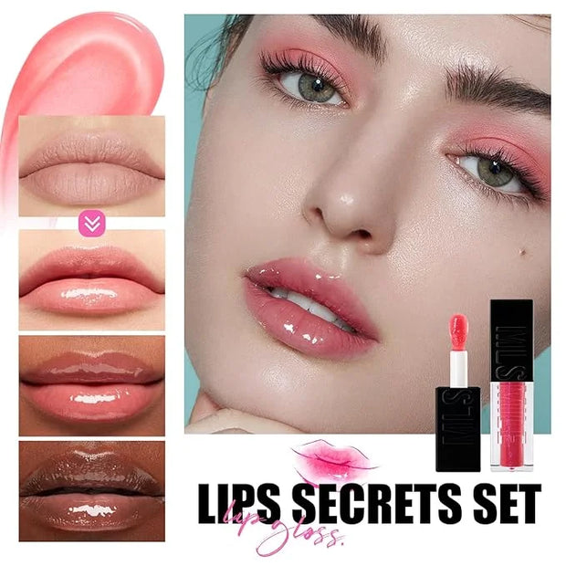 3PCS Hydrating Lip Glow Oil, Moisturizing Lip Oil Gloss,Plumping Lip Gloss,Natural Lip Plumper,No-Sticky Lip Gloss Lip Bal...