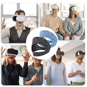 2Pcs VR Face Mask, Adjustable VR Sweat Band Breathable Eye Face Cover for Most VR Devices (Black/Blue) - Product Image