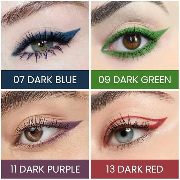 Kaely 4Pcs Dark Blue Green Purple Red Gel Eyeliner Pencil,Cream Waterproof Smudge Proof Eye Liner,Halloween Makeup,Eye Bla...
