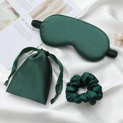 Silk Satin Sleeping Eye Mask, Green Sleep Eye Night Blindfold for Women and Men, Soft Breathable Blackout Eyeshade Eye Cov...