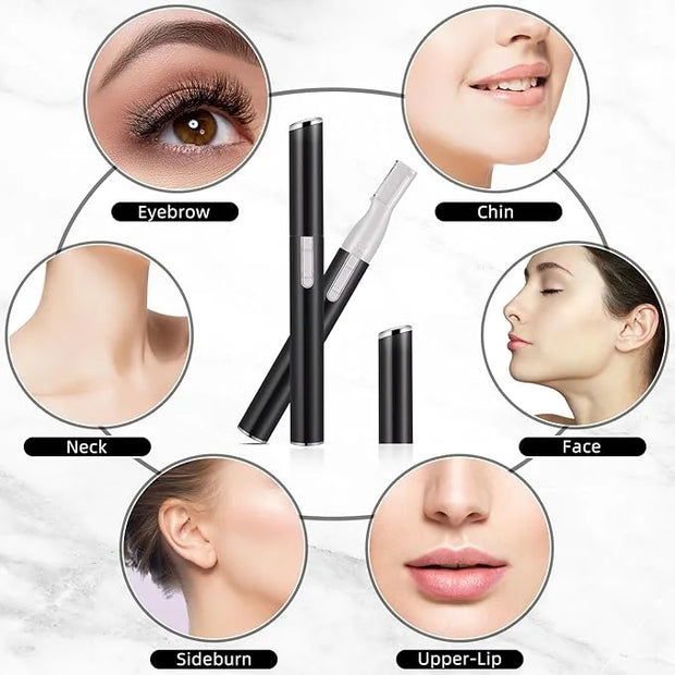 Chumia 2 Pcs Electric Eyebrow Trimmer Women Precision Face Razors Mini Shaver with Comb Christmas Women Gift Battery Opera...