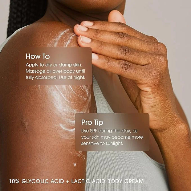 Advanced Clinicals 10% Glycolic Acid + Lactic Acid Lotion Exfoliant Moisturizing Cream With Hyaluronic Acid Moisturizer | ...