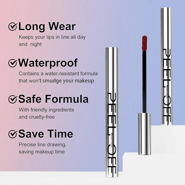 LANGMANNI 2 Colors Long-Lasting Peel Off Lip Liner Set, Waterproof & Smudge-Proof Matte Lip Liners Gift Makeup For Girls (...