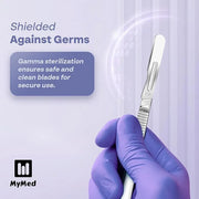 10R Blades Dermaplaning Kit Containing 10r Blades Scalpels Pack of 100 with Scalpel Handle #3 + 10R Scalpel Blade Remover ...