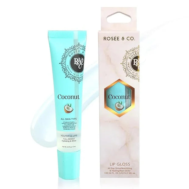 ROSÉE & CO Rosee Lip Gloss Vegan & Cruelty Free Treatment, Professional Make up, Long Lasting Glossy with Shea Butter, Moi...