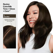 Revlon ColorSilk Tone + Gloss + Care Demi Permanent Hair Color, Dye Kit with Leave-In Scalp and Haircare Serum, 2x Shinier...