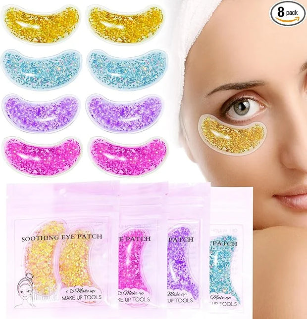 Under Eye Patches for Puffy Eyes, Reusable Ice Gel Eye Pad Cooling Eye Patch Hot Cold Therapy Eye Mask 8 Pack - Product Image