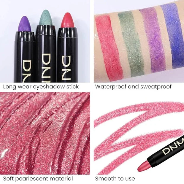 Kaely 2Pcs Cream Eyeshadow Sticks Set for Eyes Waterproof,Blue Shimmer & Red Shimmer Matte Eye shadow Stick Pencil Pen Bul...