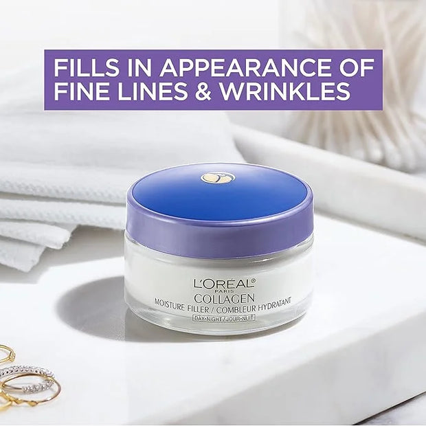 L'Oreal Paris Collagen Face Moisturizer Day and Night Cream, 1.7 oz + Dermo-Expertise Eye Defense Eye Cream, 0.5 oz - Prod...